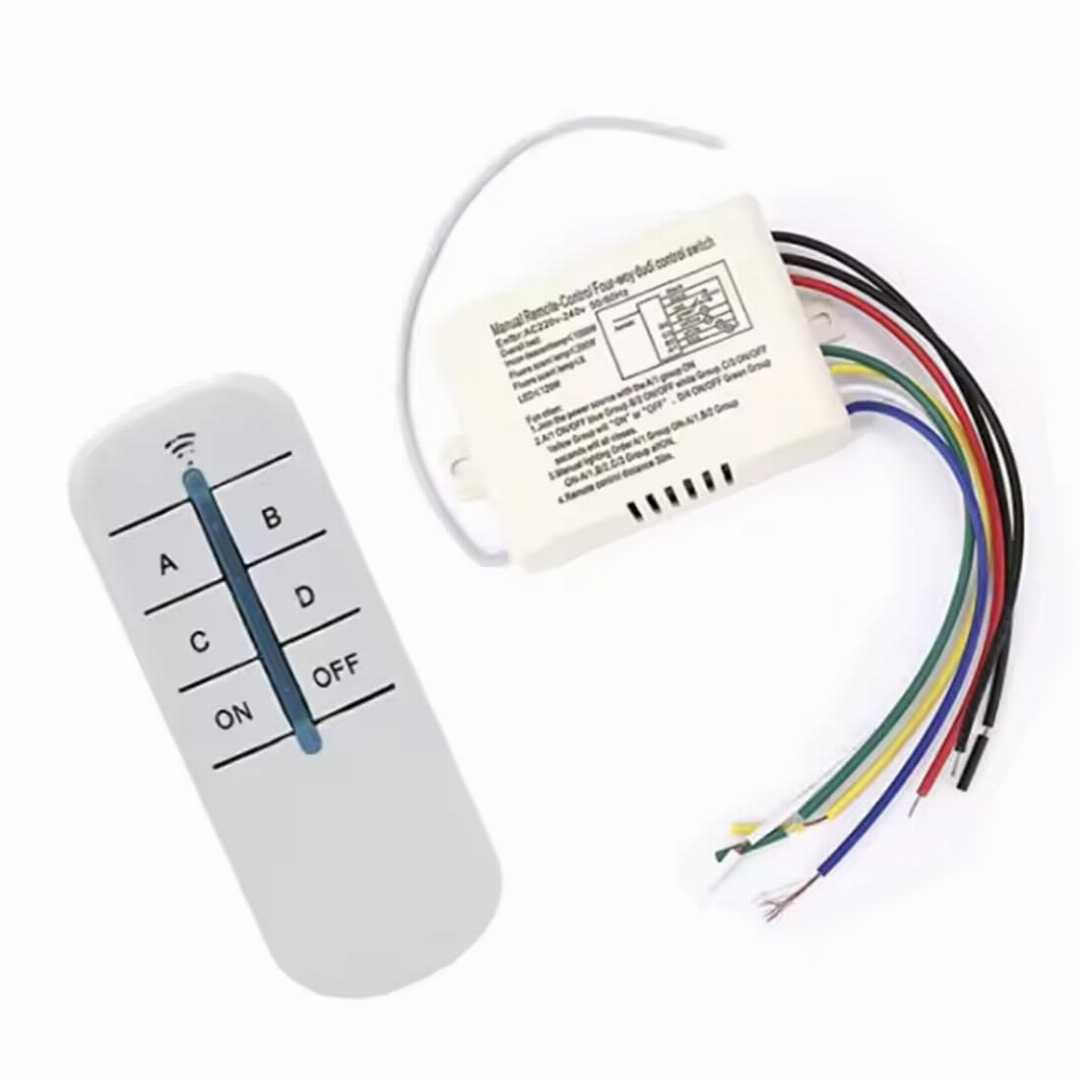 Smart,4-Way,220V,Digital,Light,Switch,with,RF,Remote,Control,-,Wireless,Wall,Switch,for,Easy,ON/Off,Suitable