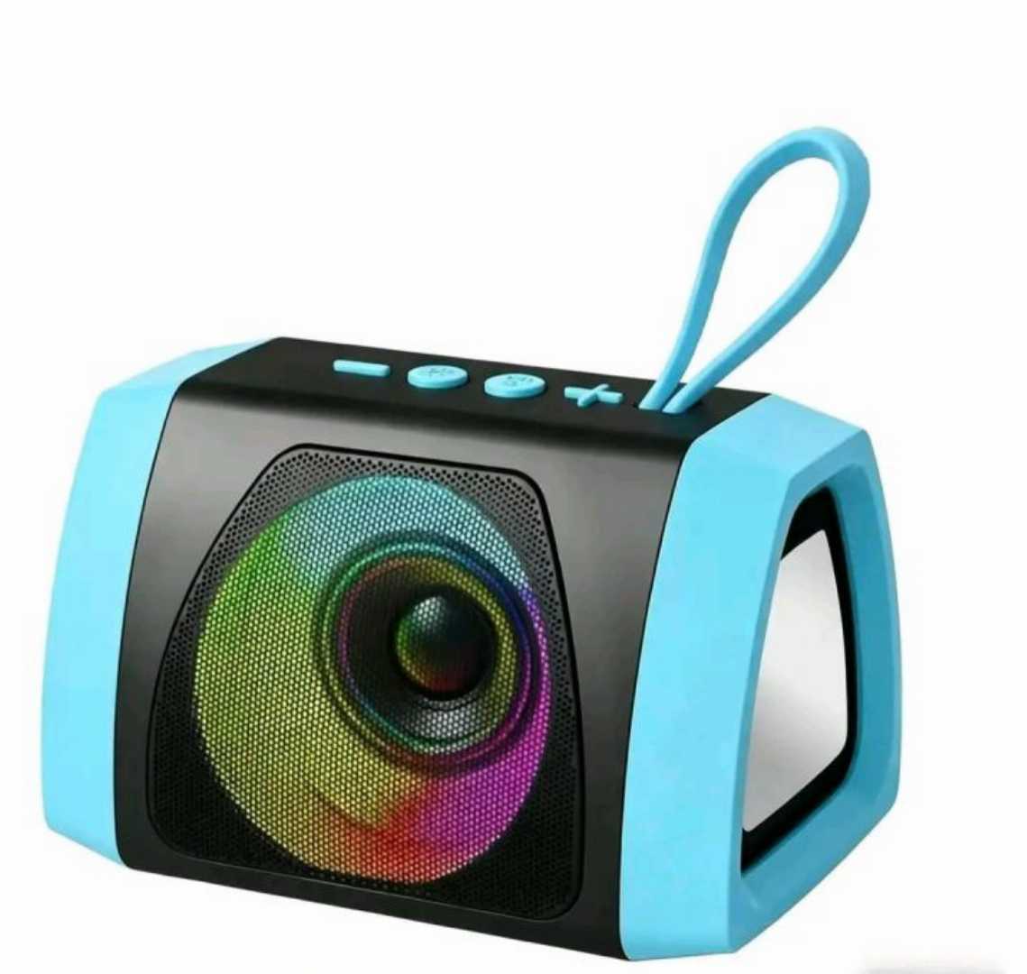 W991,Bass,Booster,Portable,Wireless,Speaker,,a,compact,audio,device,featuring,built-in,RGB,dynamic,disco,lighting,effects.